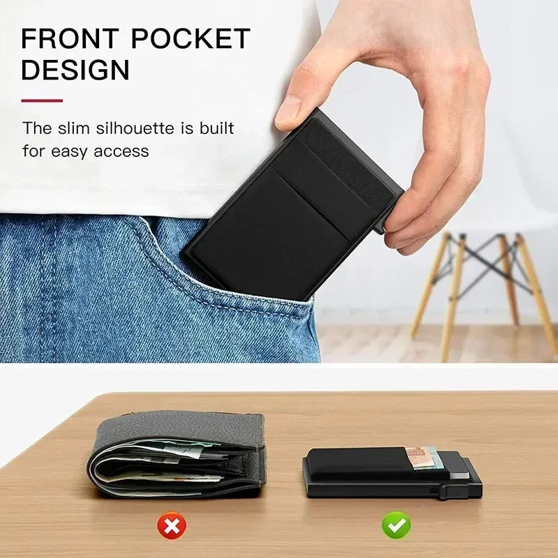 Slim RFID-Blocking Metal Card Wallet