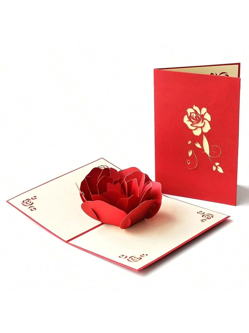 3D Pop-Up Birthday Rose Card with Envelope