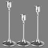 Vintage Set of 3 Metal Candle Holders with Matte Gold Finish