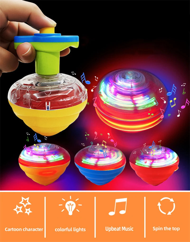 Musical Light-Up Spinning Top with Launcher