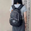 Floral Print Laptop Backpack with Butterfly Accents