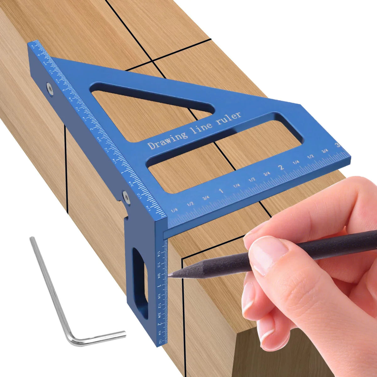 3D Multi-Angle Woodworking Square Ruler