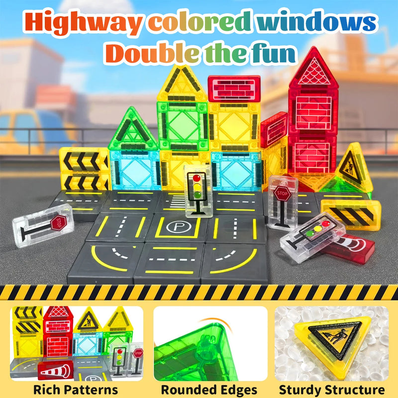 Magnetic Road Construction Set