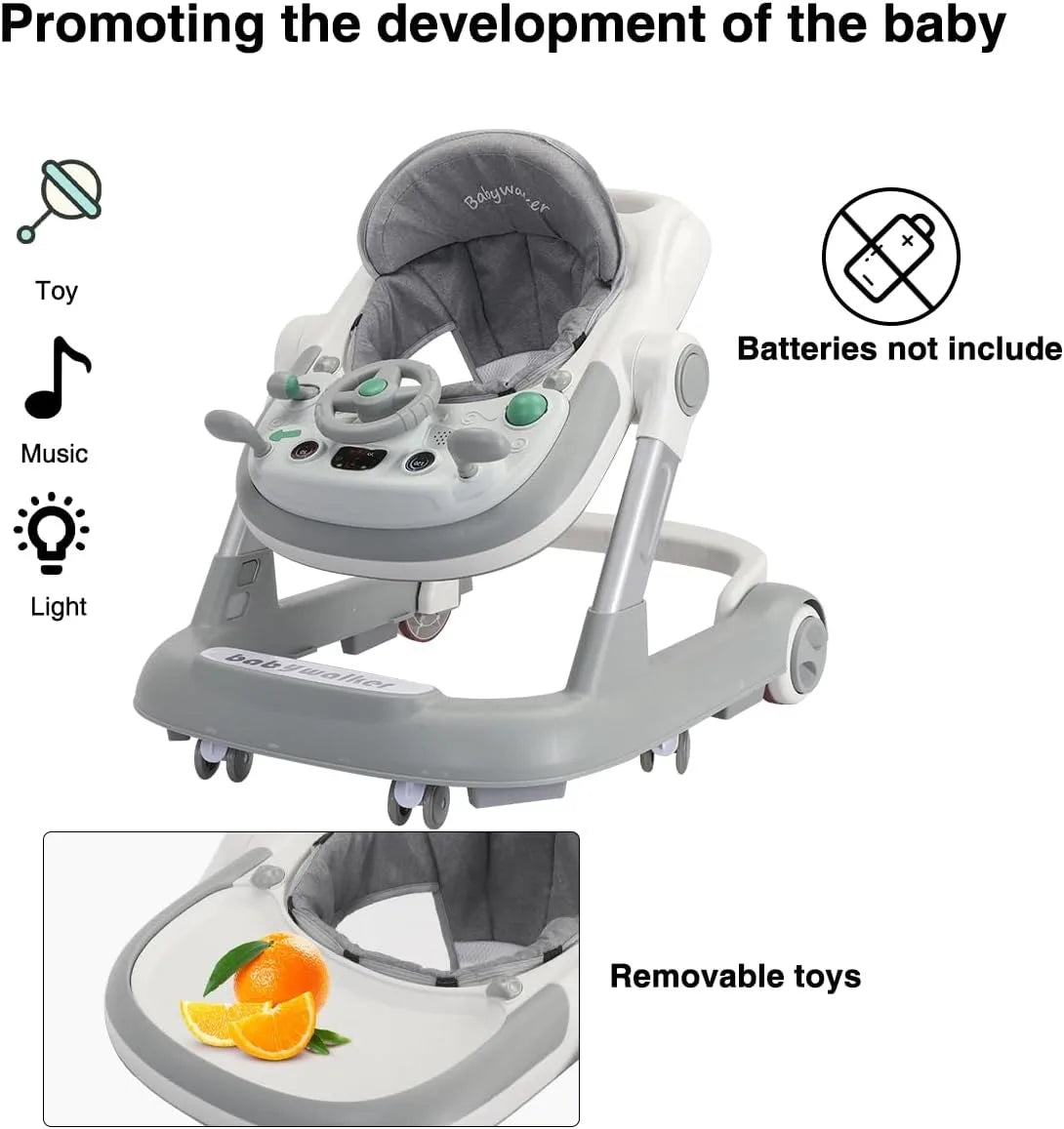 2-in-1 Convertible Baby Walker with Removable Activity Tray