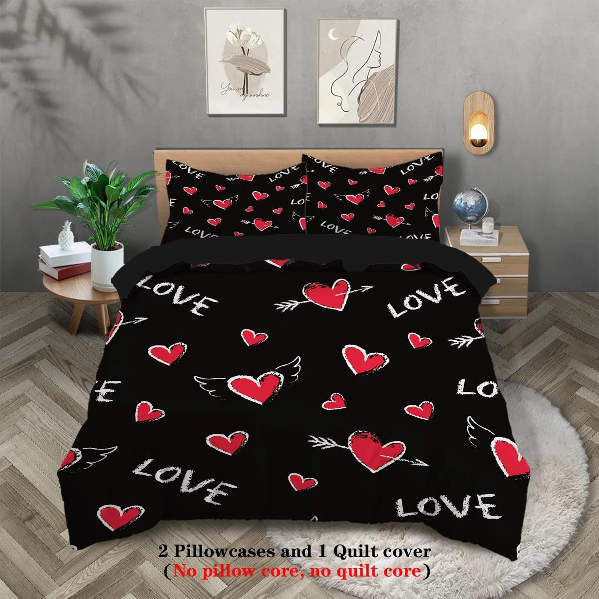 3-Piece Microfiber Comforter Set with Duvet Cover and Pillowcases