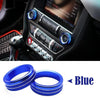 Blue aluminum knob trim covers for Ford Mustang 2015-2020