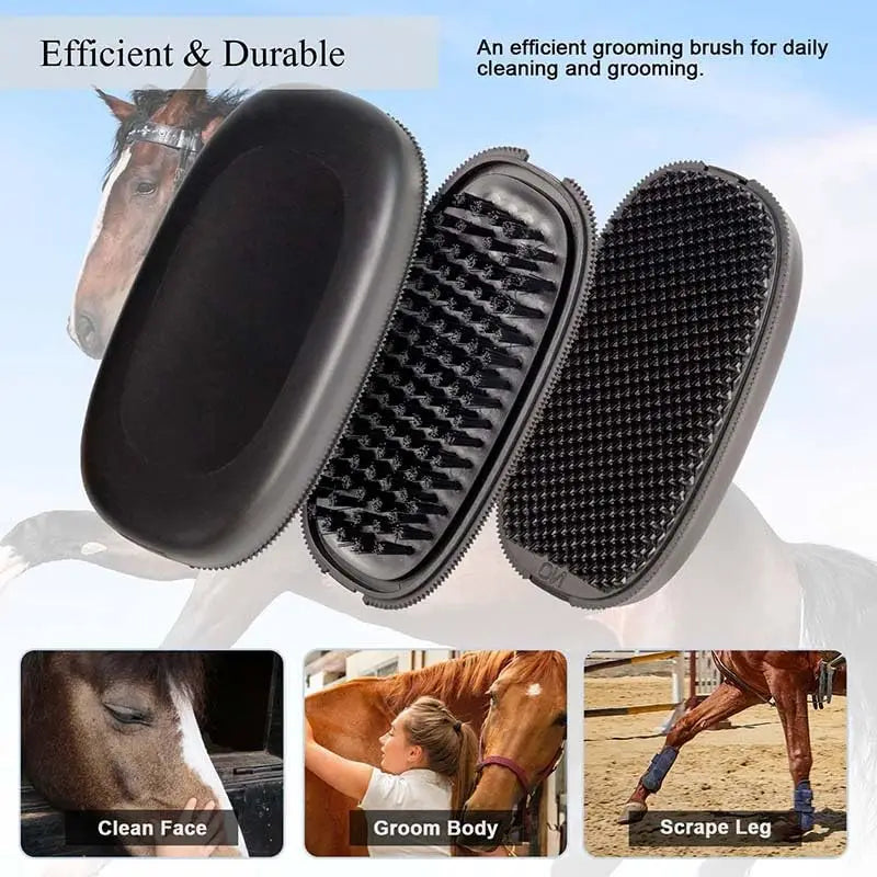 Cepillo de Crines Naturales para Caballos y Mascotas