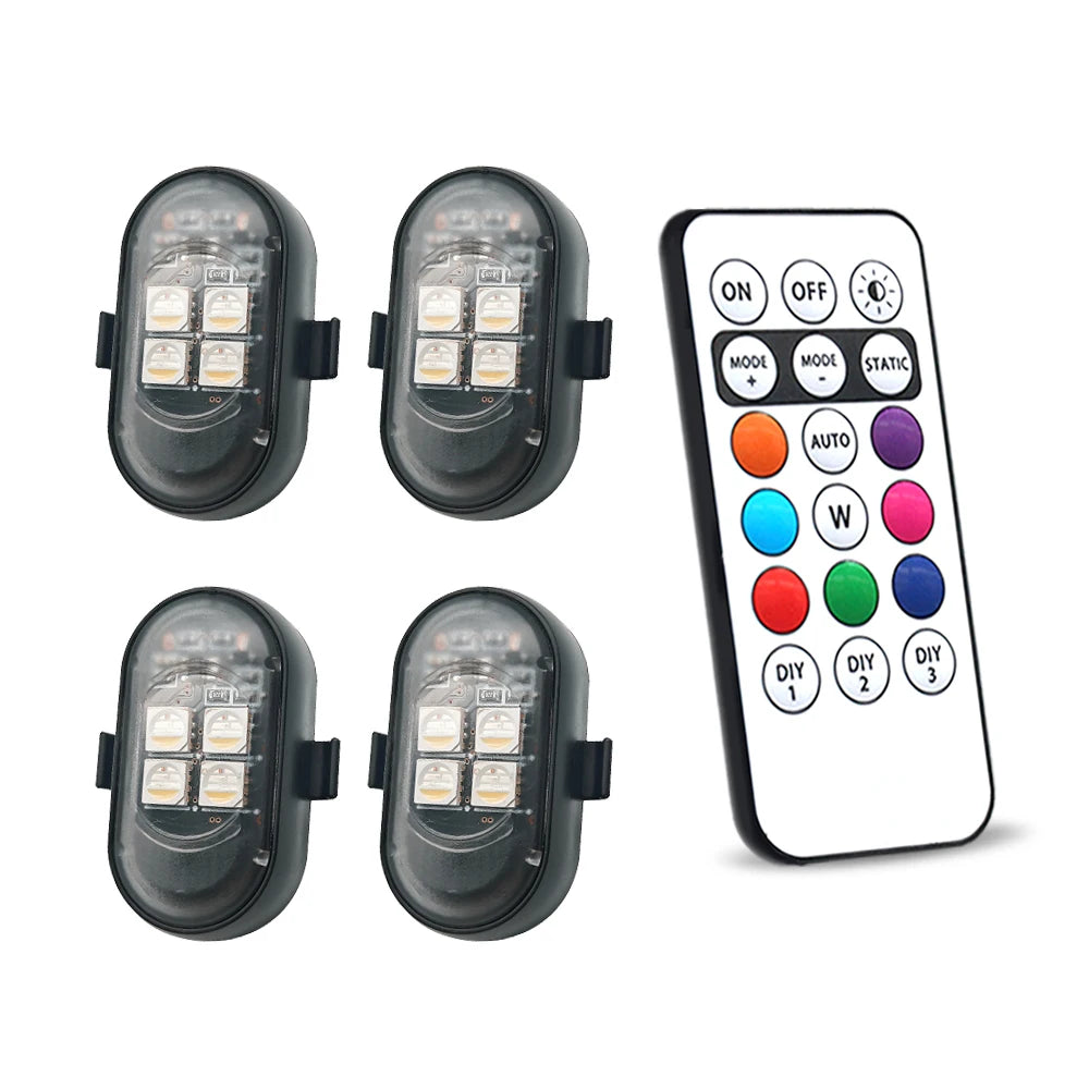Rechargeable RGB Car Atmosphere Light with Remote