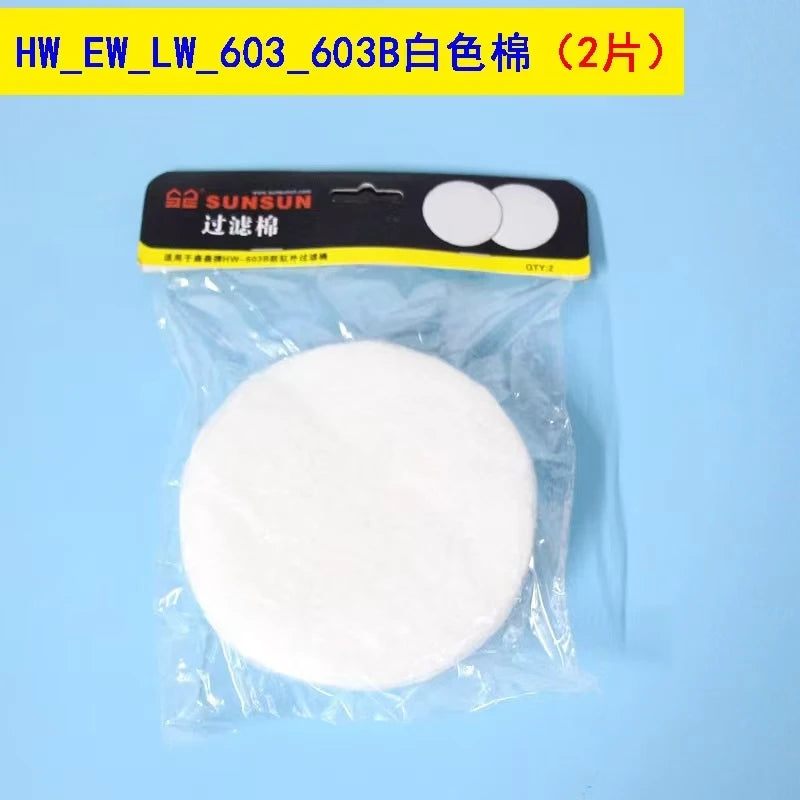 A clear plastic package containing a white replacement filter sponge and pre-biochemical cotton for aquarium filters.