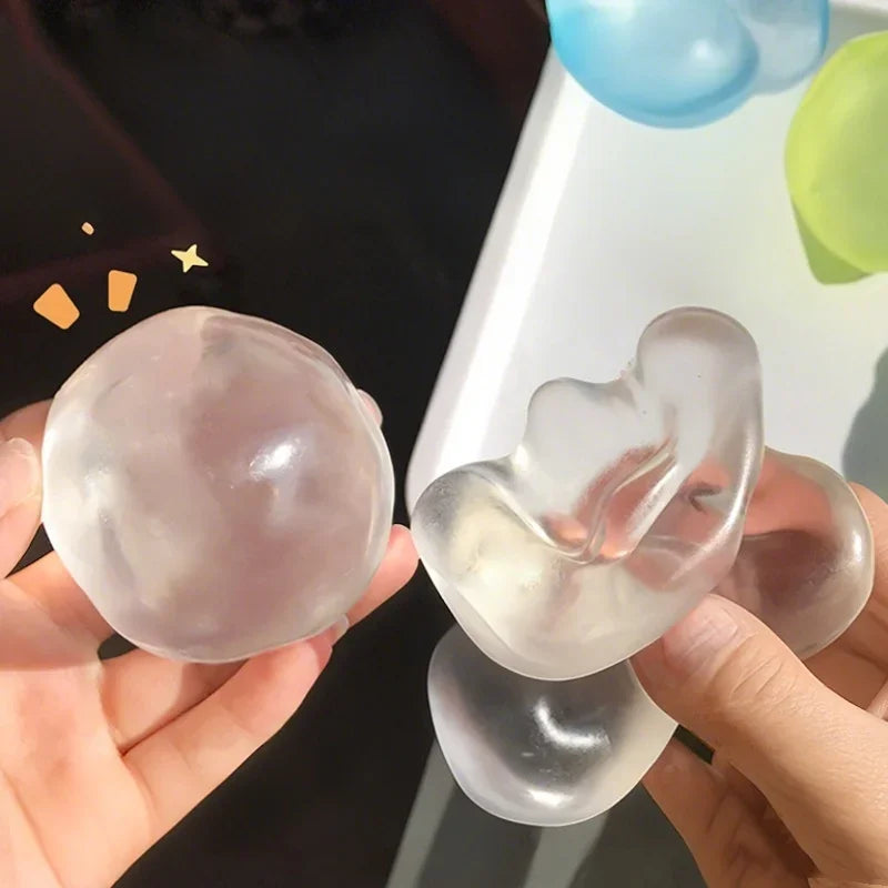 Transparent Coconut Mochi Squishy Stress Relief Toy