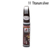 A bottle of Titanium silver paint pen for car paint repair and touch-up.