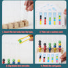 Montessori wooden bead sorting game using test tubes and cards for sorting practice