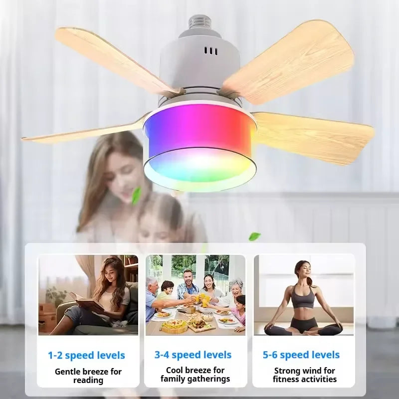 Smart LED Ceiling Fan with RGB Lighting and App Control