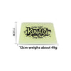 A rectangular piece of light green TPU car wrap film with the text KUNAIST and measurements displayed.