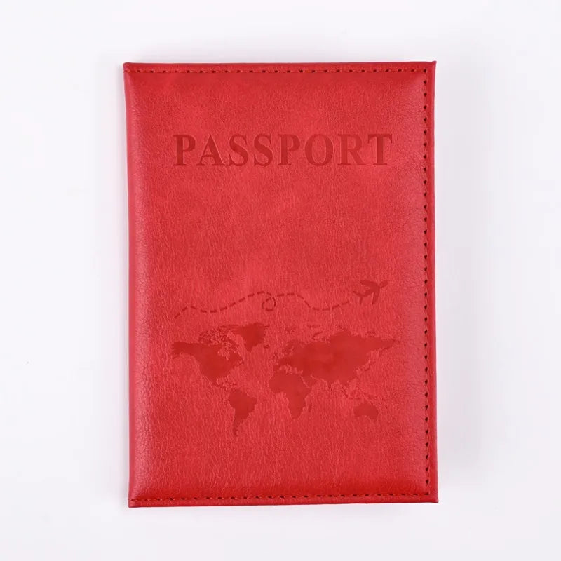 Cute Pink Leather Passport Holder with Card Slots
