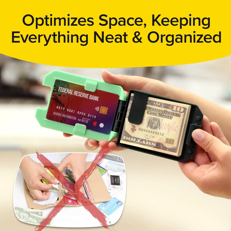 Slim RFID-Blocking Wallet with Removable Money Clip