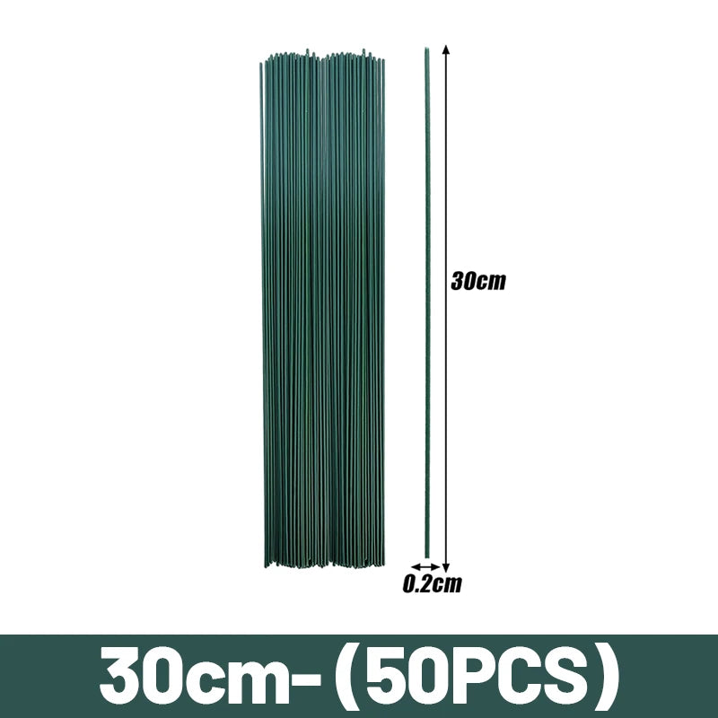 Bendable Iron Wire Flower Stems with Floral Tape