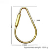 A gold brass keychain charm with a locking carabiner clip shown against a white background.