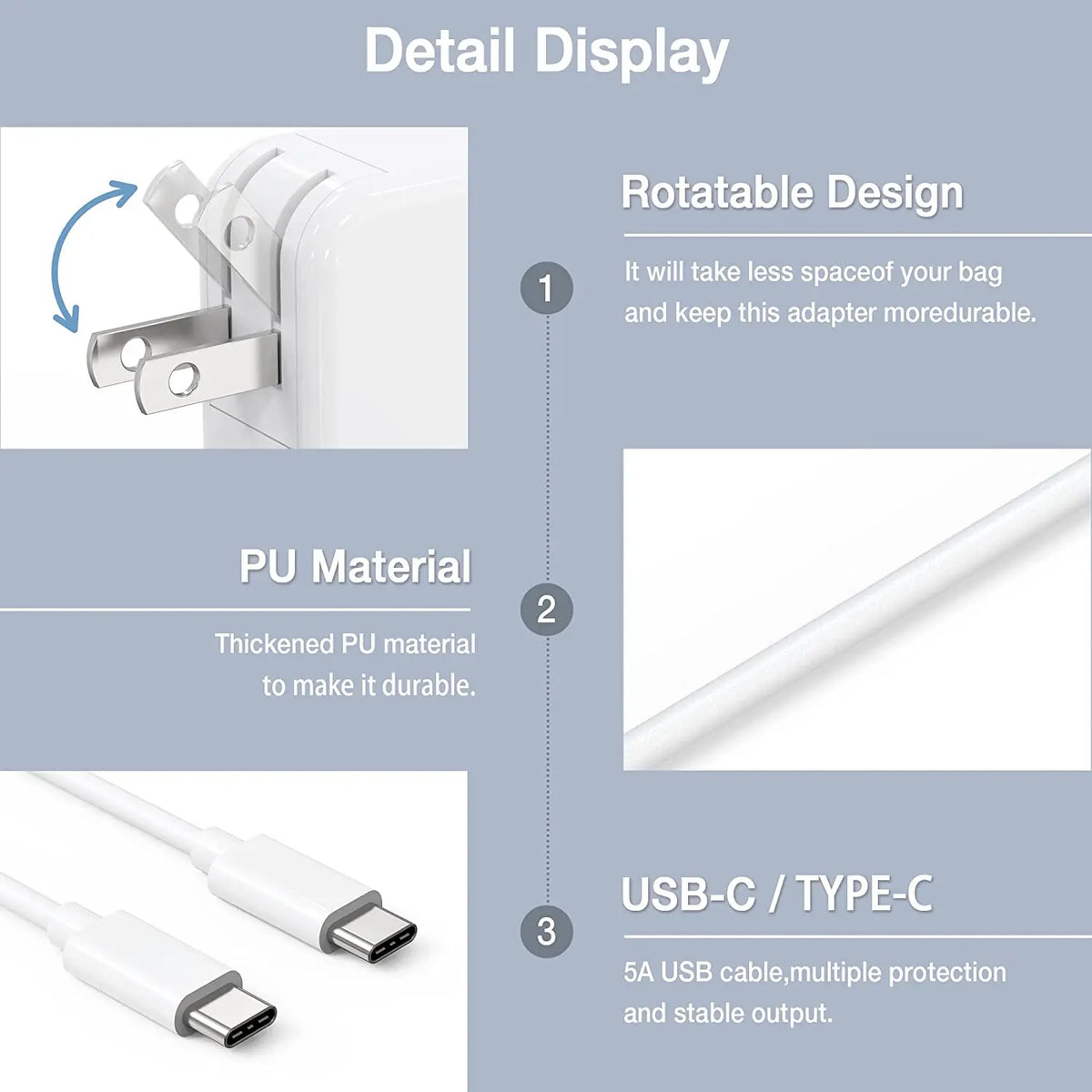 USB-C Fast Charger for MacBook Pro and Air