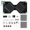 DIY soldering kit for an LED matrix digital hourglass featuring various electronic components and circuit boards
