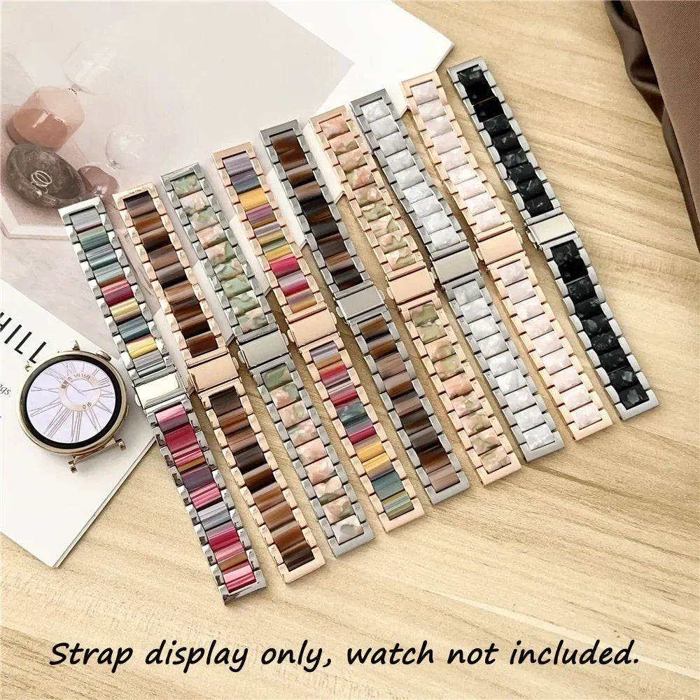 Colorful Resin & Metal Watch Band Strap