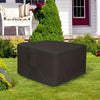 Water-Resistant Fire Pit Cover with Drawstring for Square Pits