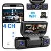 360° Quad Camera Dash Cam with Wi-Fi, Night Vision & Parking Monitor