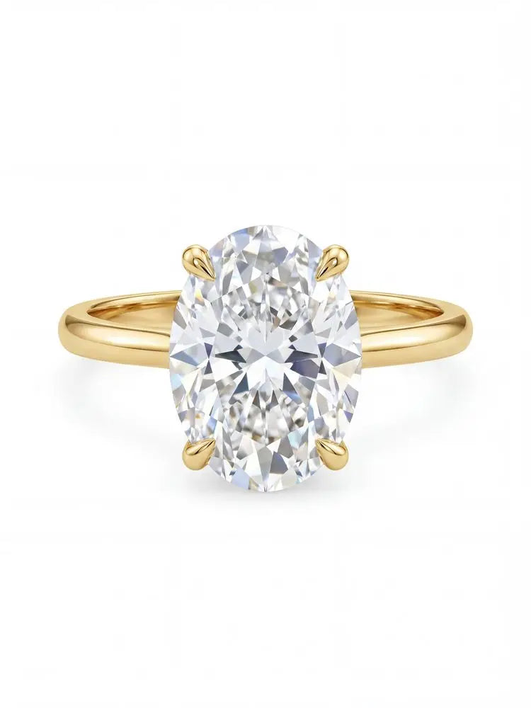 Oval Sterling Silber Verlobungsring