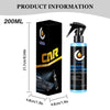 A black bottle of interior conditioner with a black pump dispenser and a black cap, shown next to its packaging.