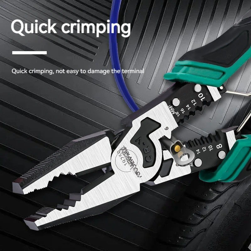 9-in-1 Multifunctional Wire Stripping Pliers with Crimping Action