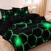 Geometric 3D Hexagonal Honeycomb Duvet Cover Set