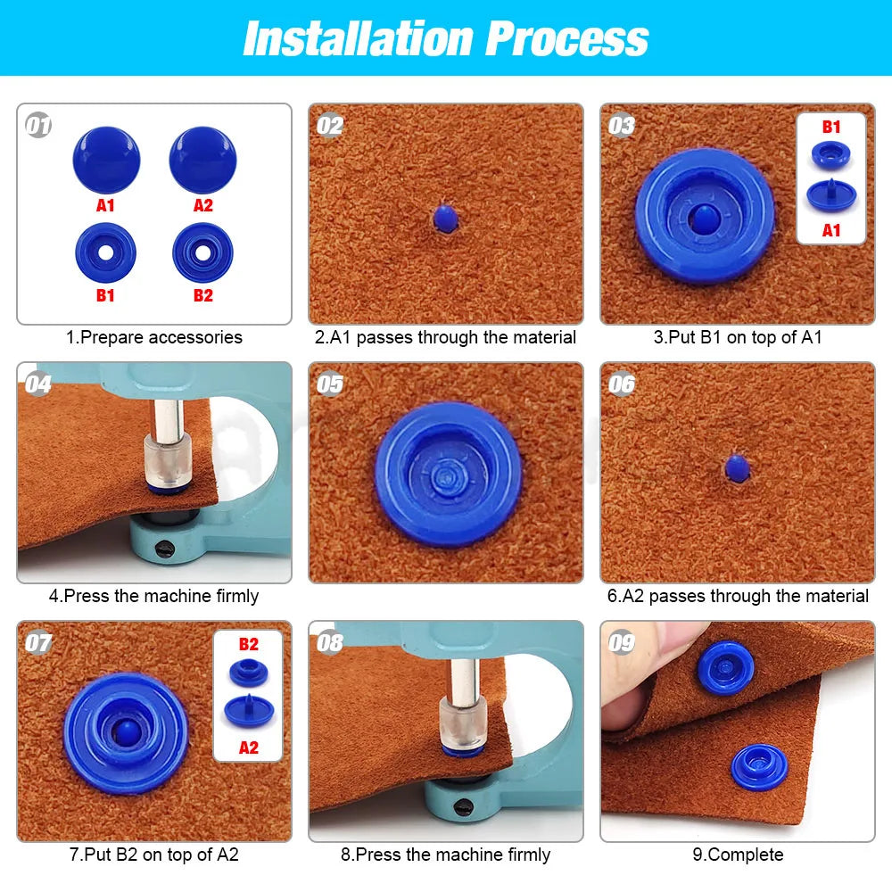 Snap Fastener Pliers Kit with Resin Buttons for Sewing and DIY Projects