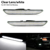 Clear lens white LED rear side marker lights for a 2015-2023 Ford Mustang