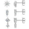 Moon-Shaped Stainless Steel Flatback Earrings