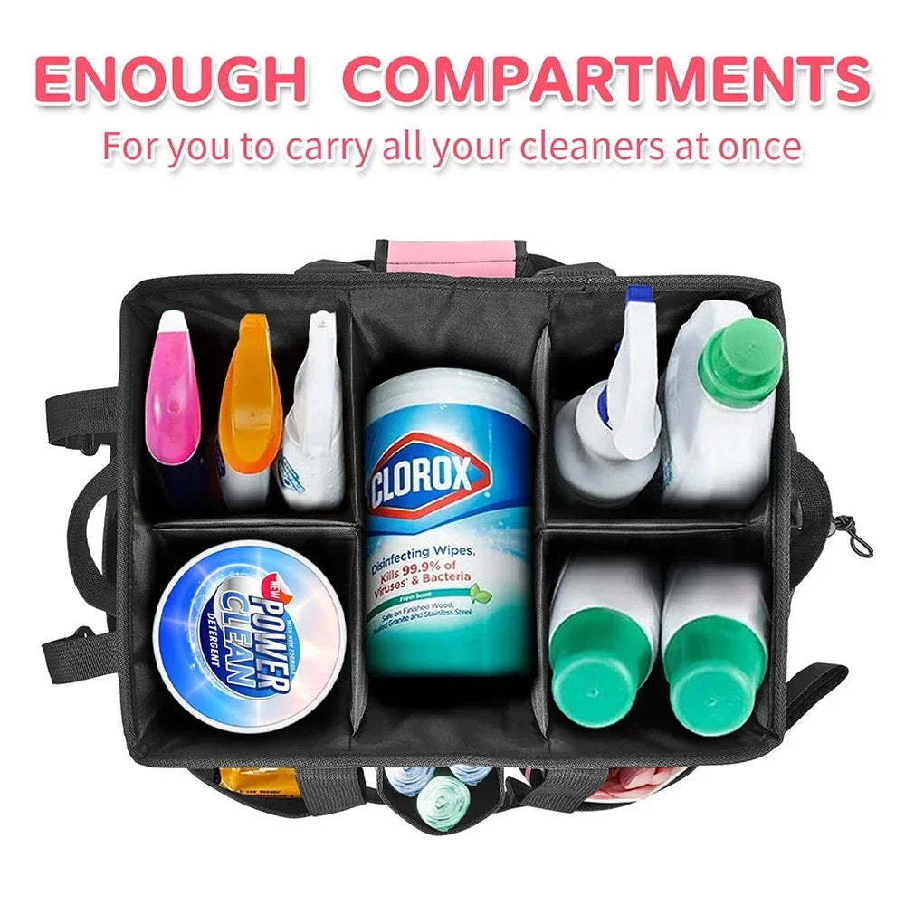 Large-Capacity Cleaning Tool Organizer Bag with Detachable Apron