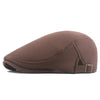 A brown men's breathable mesh newsboy cap shown from the side.
