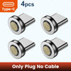 Four magnetic Type-C plugs shown in various angles for fast charging devices