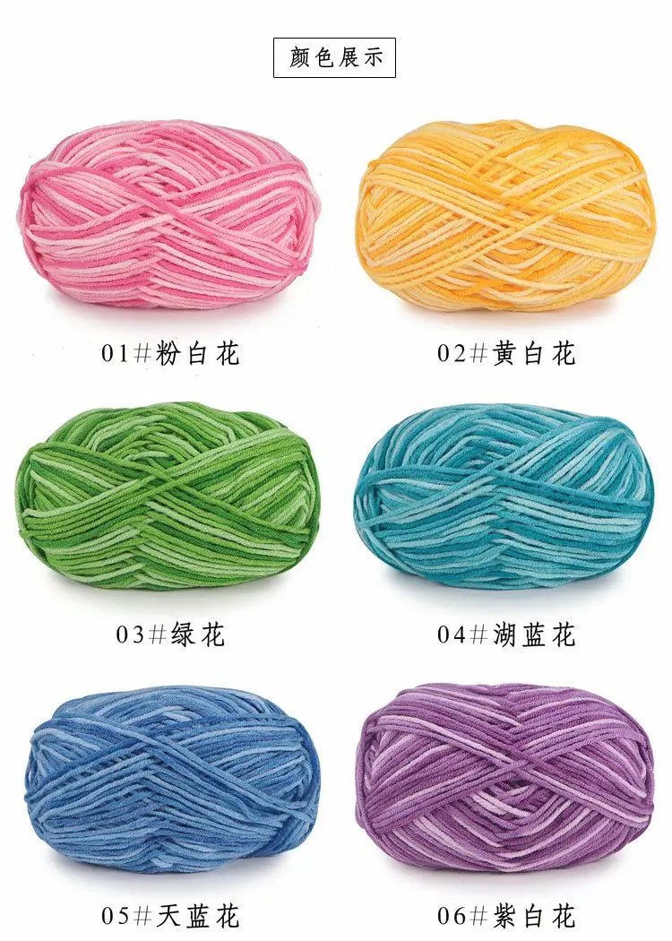 Section-Dyed Milk Cotton Yarn for Knitting and Crochet