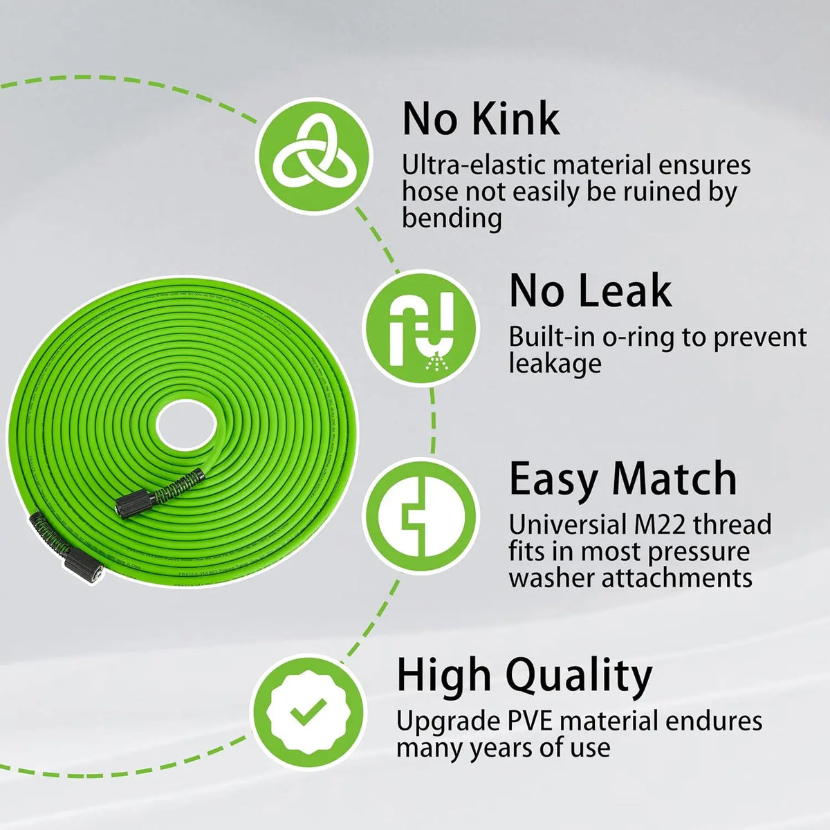 50FT Kink-Resistant Pressure Washer Hose