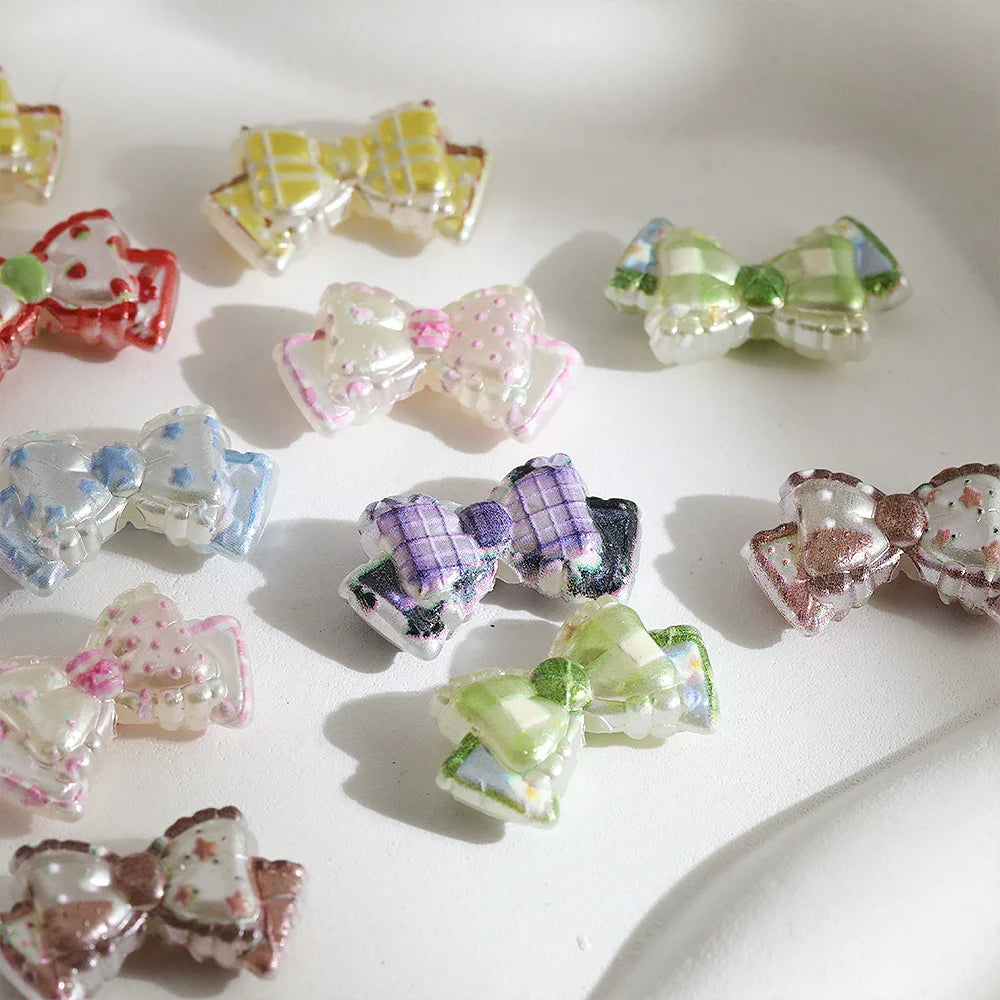 Acrylic Bow-Shaped Craft Beads for Jewelry Making (100-Pack)