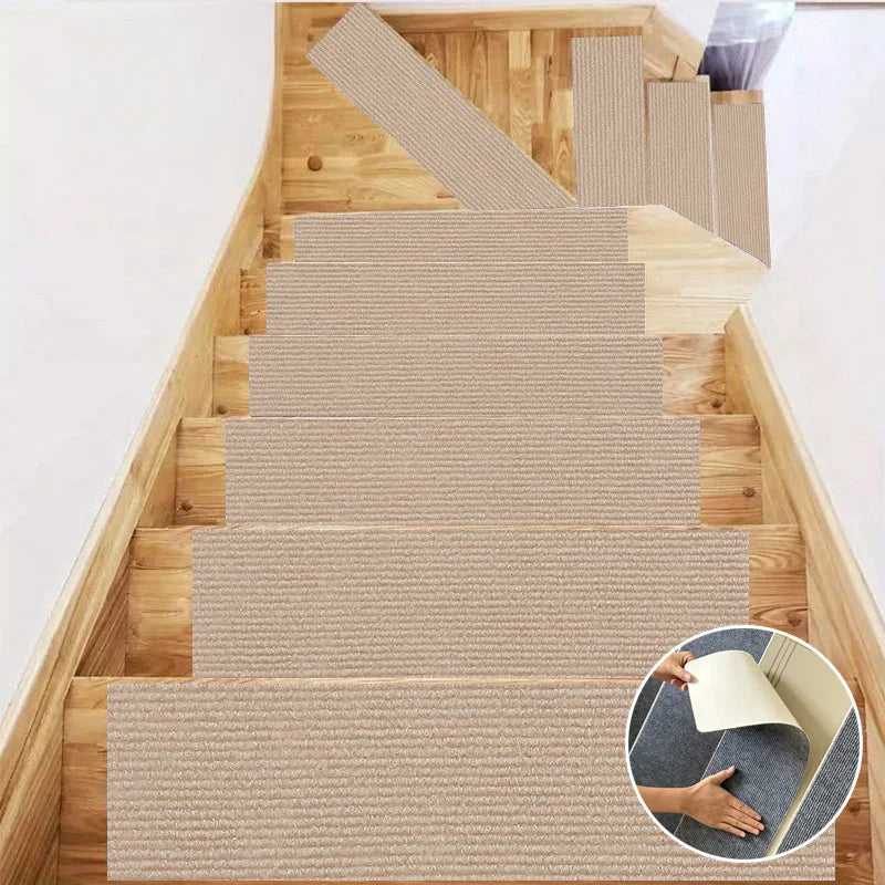 Self-Adhesive Non-Slip Stair Tread Carpet Mats