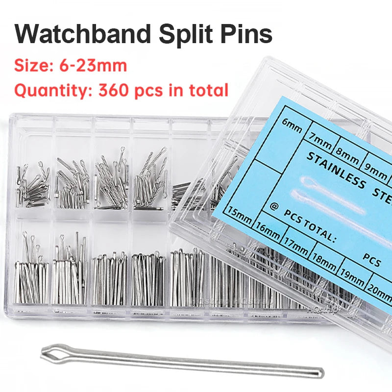 Stainless Steel Watch Band Pins Assortment Kit (360 Pieces)