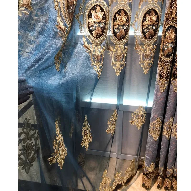 Rideaux à Broderie Florale Élégants
