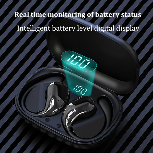 Bluetooth 5.4 Ear Hook Headphones with LED Display