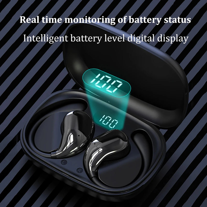 Bluetooth 5.4 Ear Hook Headphones with LED Display