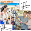 A set of heavy duty black grid hooks used for display and organization, shown in various contexts.