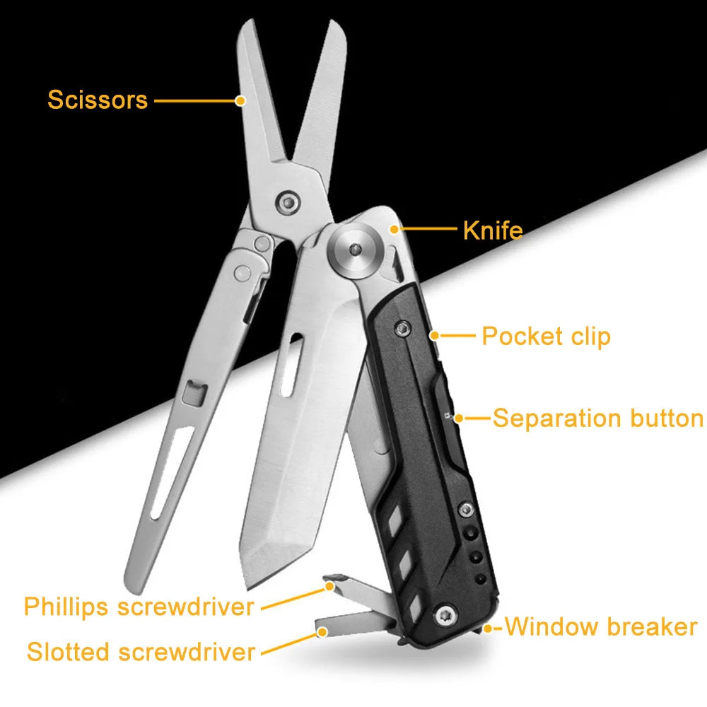 6-in-1 Stainless Steel Pocket Multitool with Screwdriver Bits
