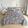 Red Floral Printed Flat Bed Sheet – Soft & Breathable