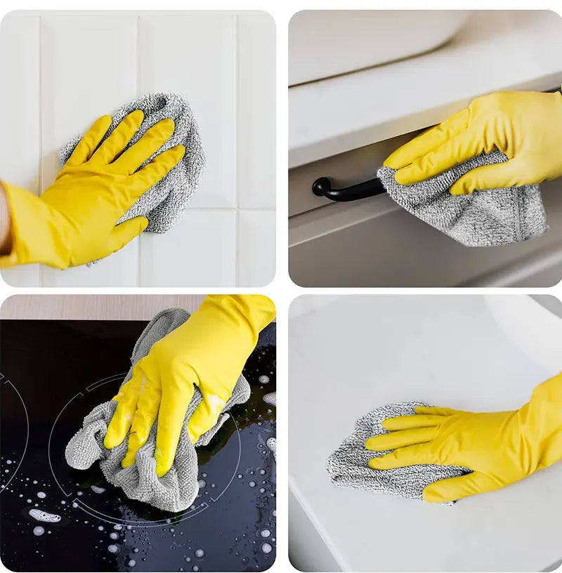 Microfiber Kitchen Towels with Bamboo Fiber - Absorbent Cleaning Cloths
