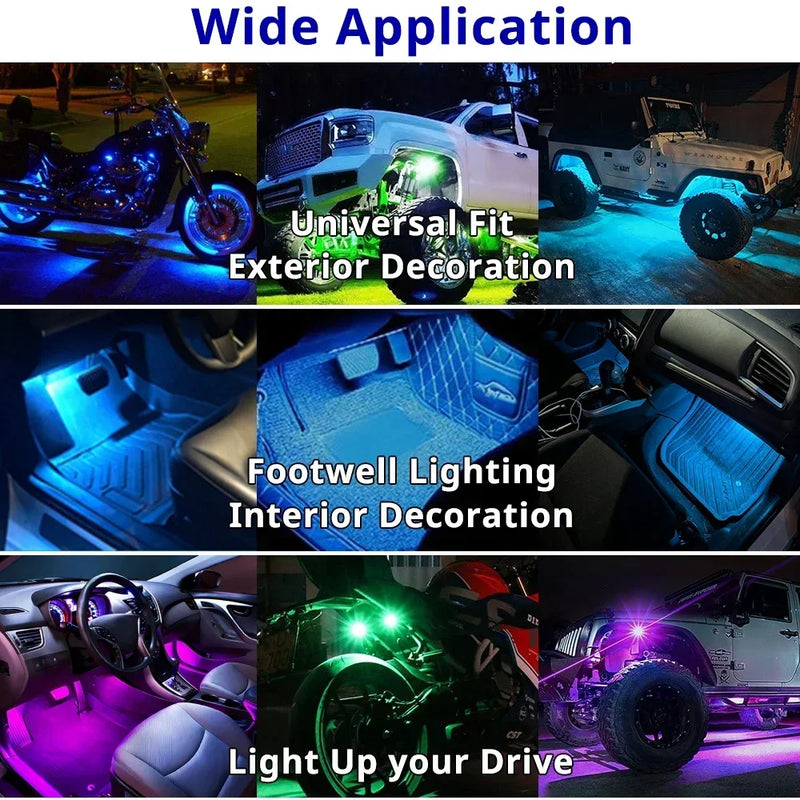Rechargeable RGB LED Footwell Light with Remote